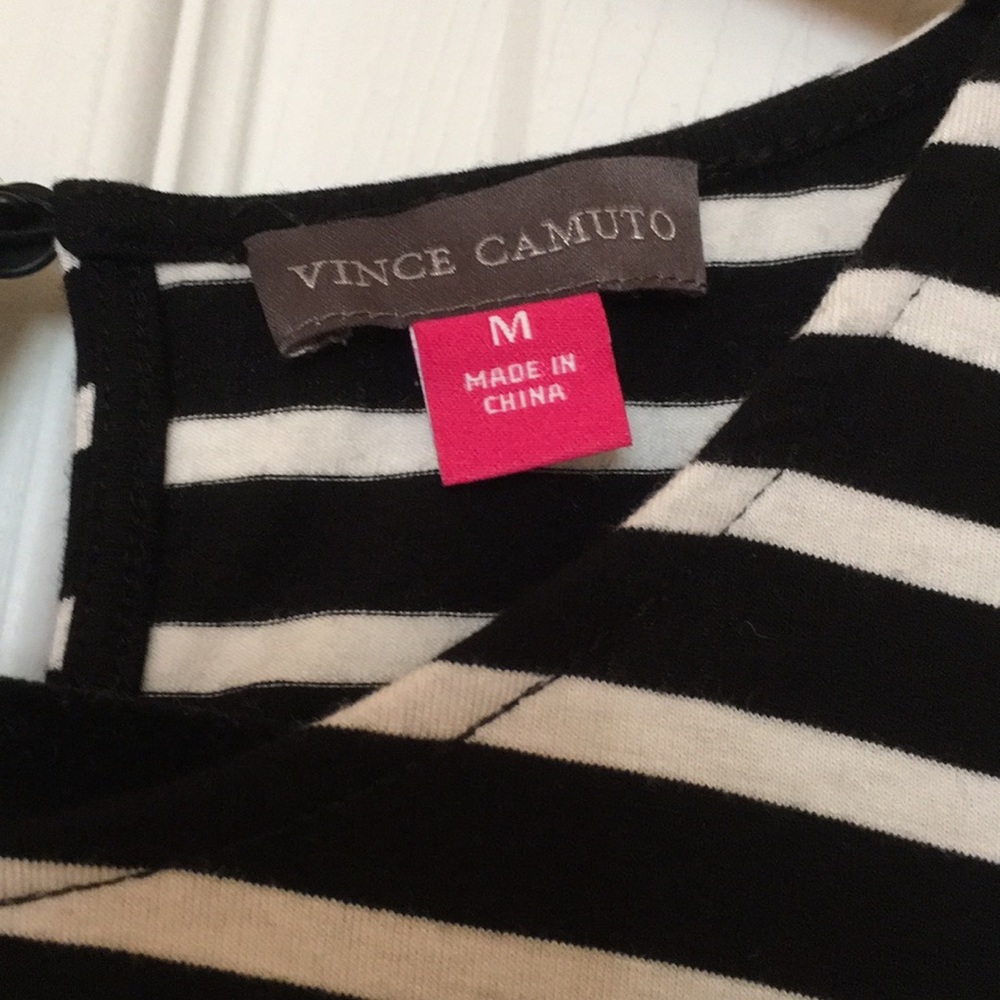 Vince Camuto Cold Shoulder Striped Top - Picture 4 of 5
